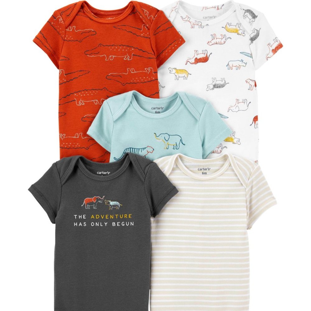 NWT 2T 5-Pack Short-Sleeve Bodysuits 24 mo